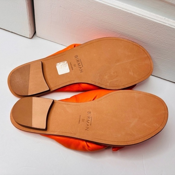 ALEXANDRE BIRMAN Clarita Puffy Knot Flat Orange Sandals Size 8 - Picture 7 of 7